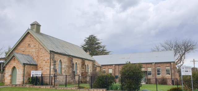 The stone church building in Mittagong